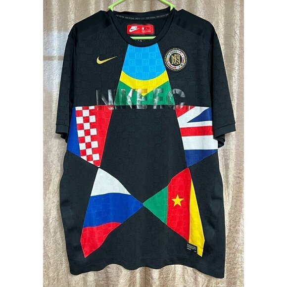 Nike FC International Men's Size XL Soccer Flag Jersey Short Sleeve T-Shirt - Picture 1 of 12